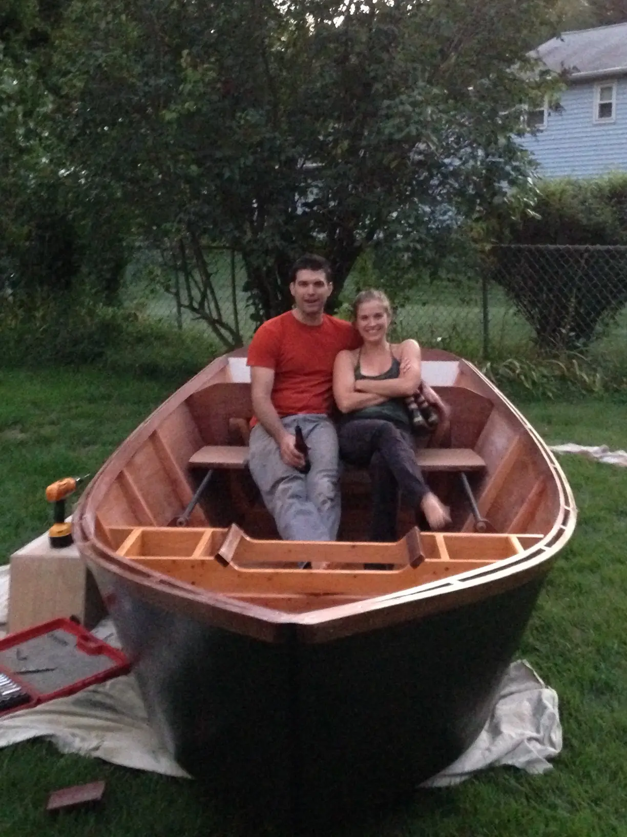 14 ft Rapid Robert: August Update: Rowing Seat, Bench Rails, Oarlock mounts, Paint, and Varnish