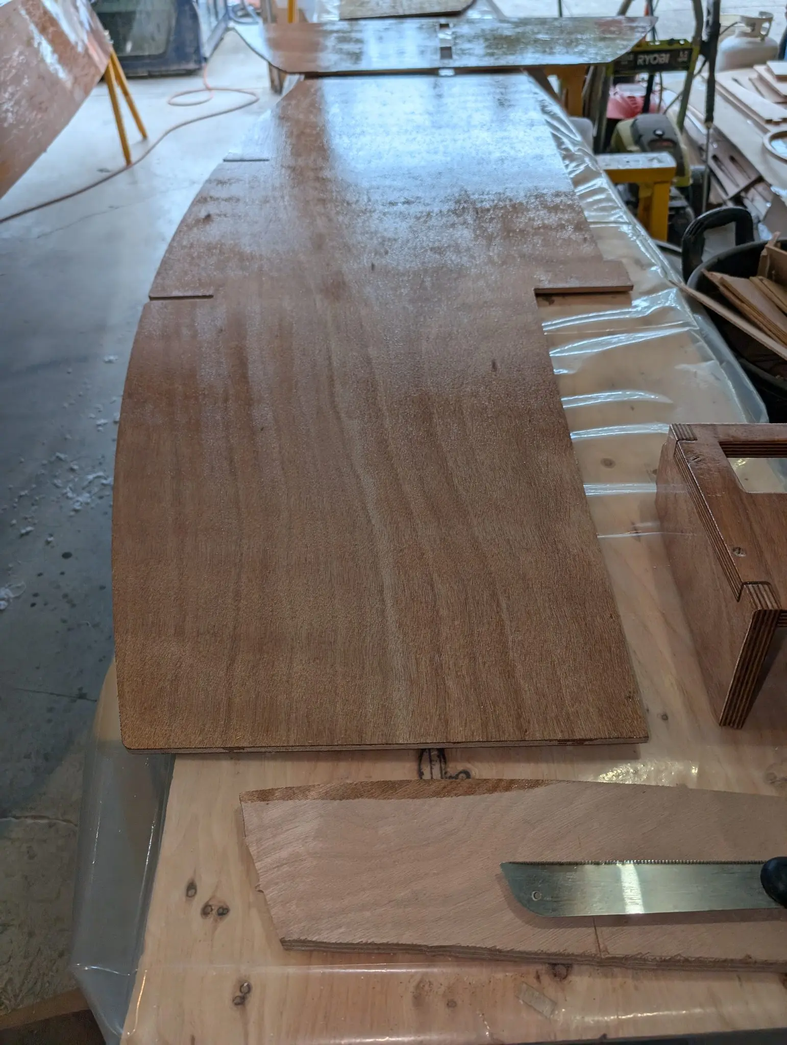 The Guider: Epoxy the cockpit decks, cutting hatches, installing hatch gutters