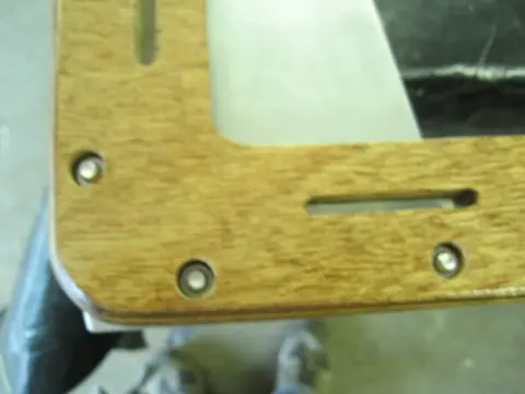 Hot Rod: Seats: 1/4" diameter holes were drilled through the 7 layers of plywood to retain the aluminum se