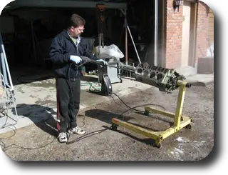 Hot Rod: Chris-Craft 283 rebuild: Pressure washing the engine block