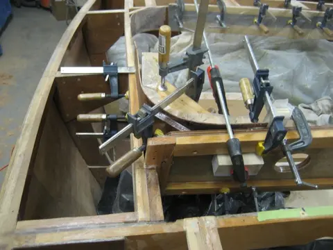 Hot Rod: Carlings and trim: We encapsulated the inside dash surface with one layer of two ounce mat followed up with o