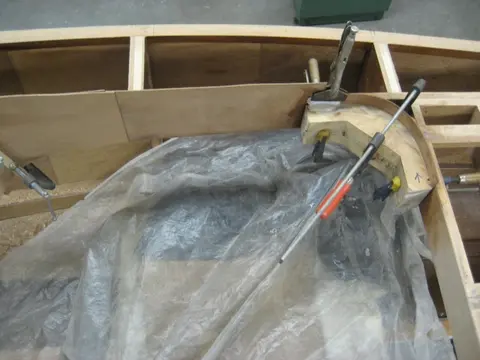 Hot Rod: Carlings and trim: We encapsulated the inside dash surface with one layer of two ounce mat followed up with o