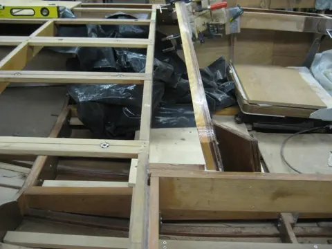 Hot Rod: Carlings and trim: We encapsulated the inside dash surface with one layer of two ounce mat followed up with o