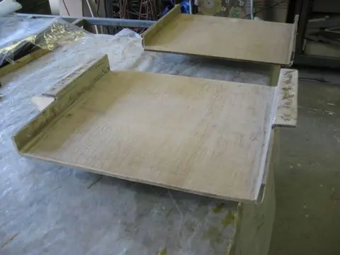 Hot Rod: Jump seats and fuel tank: The fuel tank cradles were built from 1/4" marine grade plywood sandwiched between a layer