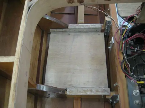 Hot Rod: Jump seats and fuel tank: The fuel tank cradles were built from 1/4" marine grade plywood sandwiched between a layer