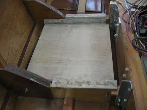Hot Rod: Jump seats and fuel tank: The fuel tank cradles were built from 1/4" marine grade plywood sandwiched between a layer
