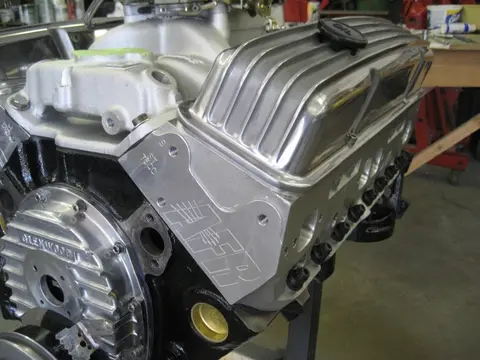 Hot Rod: 355 engine: The stock head bolts were upgraded with an ARP head stud kit