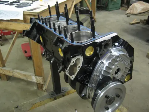 Hot Rod: 355 engine: The stock head bolts were upgraded with an ARP head stud kit