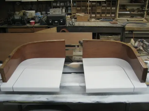 Hot Rod: Jump seats and fuel tank: We built up the jumpseat's leading edge with a piece of 1" x 2" stock and radiused the top