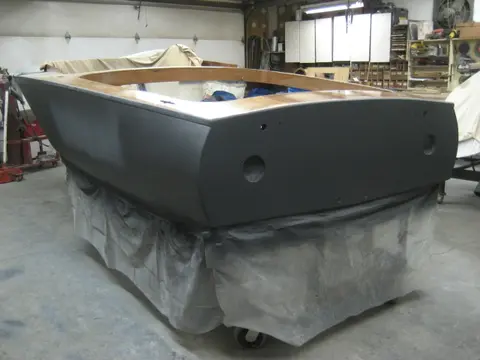 Hot Rod: Deck: The rear deck was sanded with an inline air file with 40 grit sandpaper and blocked with a
