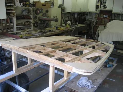 Hot Rod: Tonneau cover: We've removed the tonneau cover from the boat and placed it on our trolley for sheeting an
