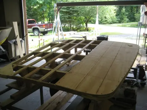 Hot Rod: Tonneau cover: We've removed the tonneau cover from the boat and placed it on our trolley for sheeting an