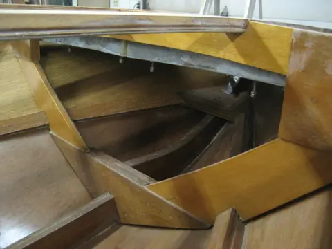 Hot Rod: Deck: Before epoxying the deck, we had to trim the flotation foam billets to clear our new bow l