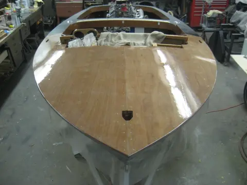 Hot Rod: Deck: Fill coat # 1 : We blocked out the seams with coarse sandpaper and airfiled the surface wi
