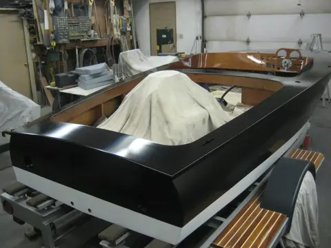 Hot Rod: Deck: The hull was prepped and sprayed with two rounds of Sherwin-Williams SpectraSeal 2K-uretha