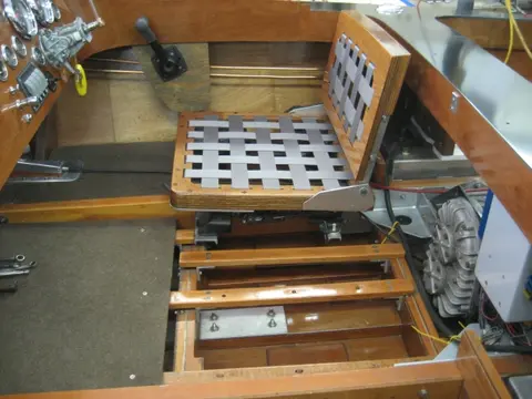 Hot Rod: Seats: The rubber webbing we originally used for the seat base and back was too soft, so we repla
