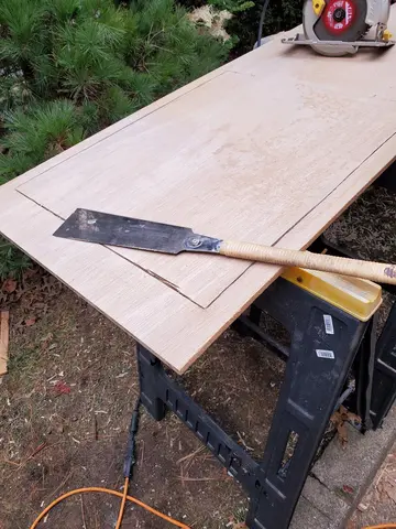 Jersey Girl: I started working on the construction of Jersey Girl’s aft cabin door today.