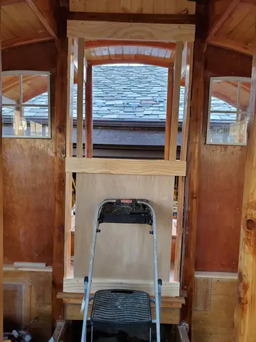 Jersey Girl: Yesterday, I temporarily installed faux rails, deliberately cut a bit too long, on the...