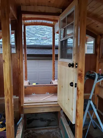 Jersey Girl: Jersey Girl's aft cabin door is, if I may use the expression without intending any...