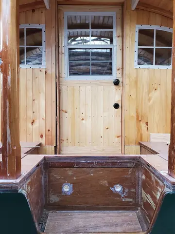 Jersey Girl: Jersey Girl's aft cabin door is, if I may use the expression without intending any...