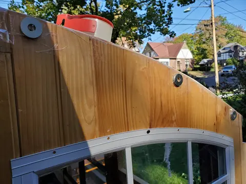 Jersey Girl: As the epoxy-bedded fiberglass cures on both sides of Jersey Girl's roof, it's time to...