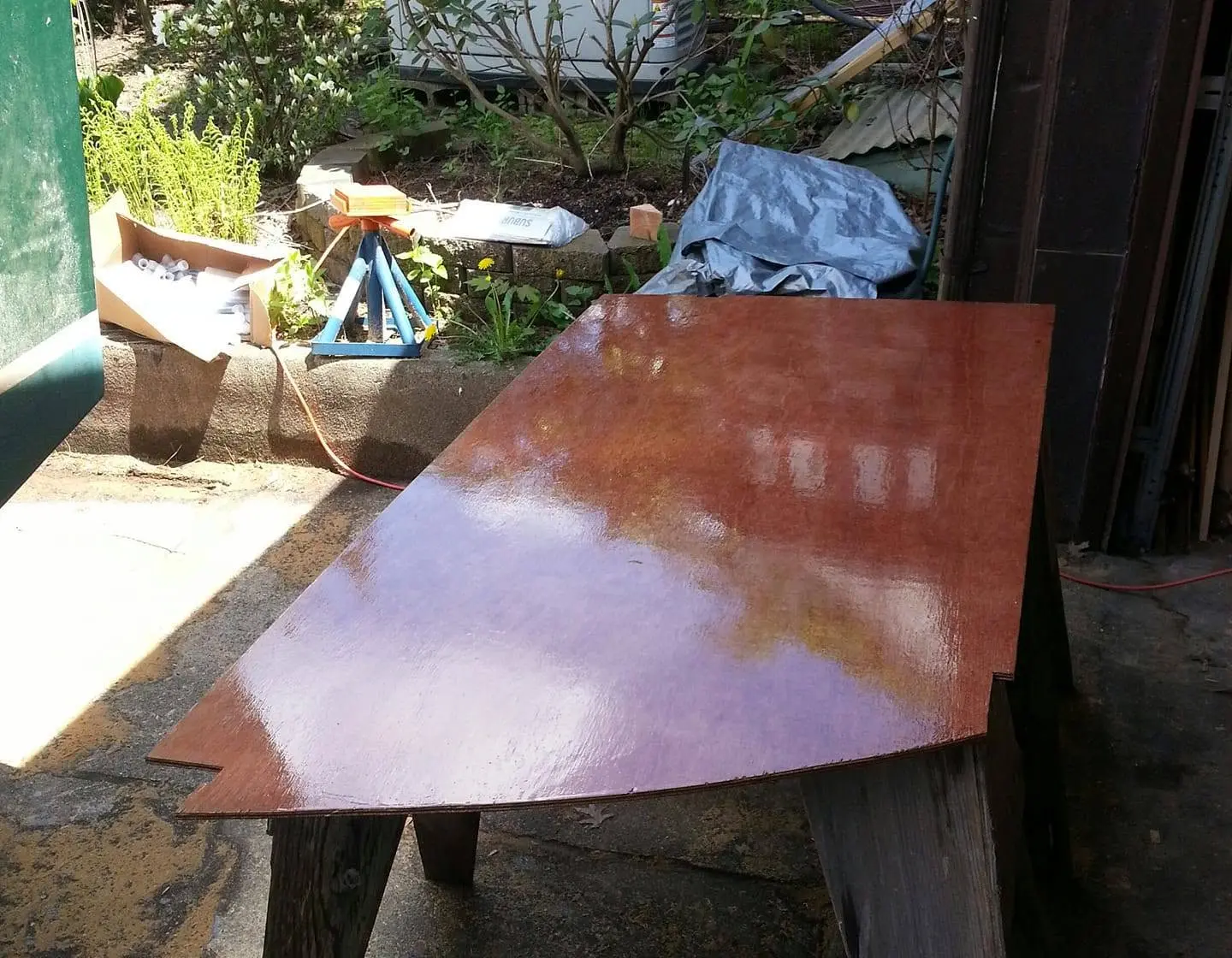 Jersey Girl: I have sealed Jersey Girl's starboard aft cabin bulkhead with two coats of epoxy, on...