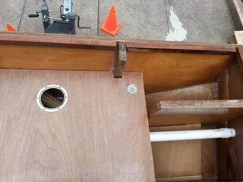 Jersey Girl: I spent the entire day plumbing Jersey Girl's forward deck drainage system.