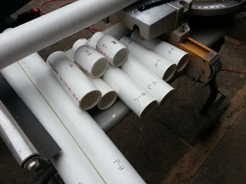 Jersey Girl: I spent the entire day plumbing Jersey Girl's forward deck drainage system.