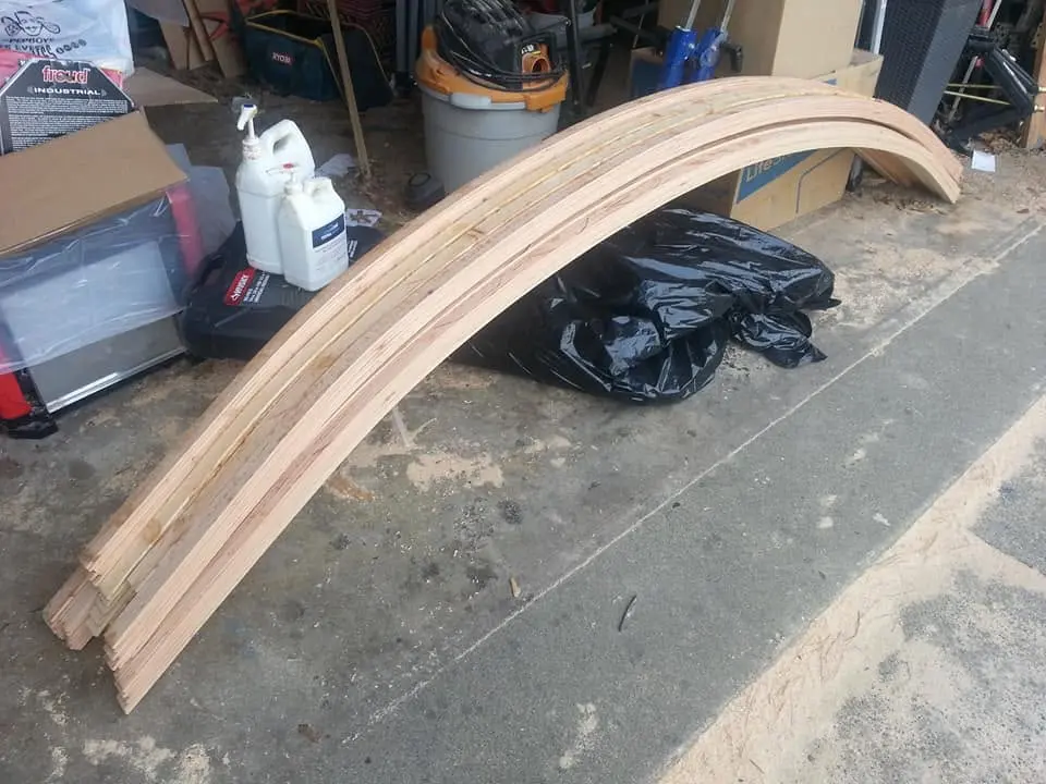 Jersey Girl: Ten more-or-less identical roof supports for Jersey Girl, with one to go.