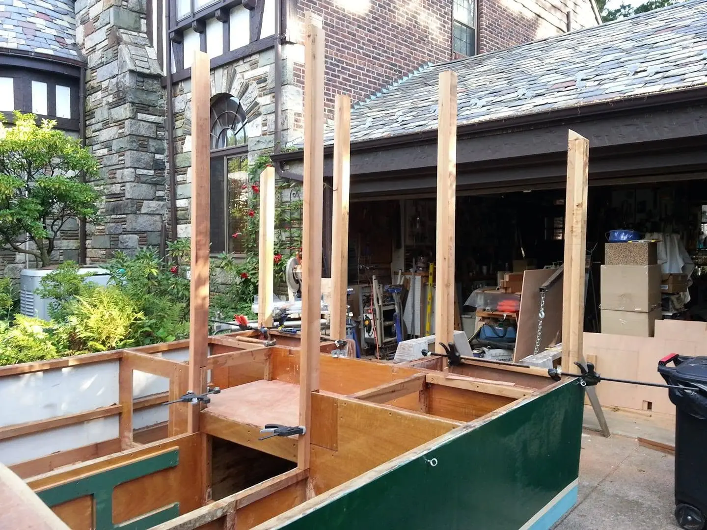 Jersey Girl: I am dry-fitting the support posts for Jersey Girl's aft deck roof.
