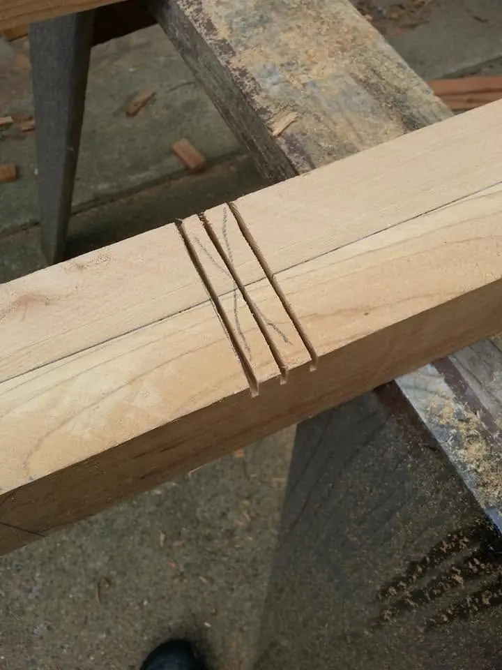 Jersey Girl: Here's how I cut the dadoes in the roof support posts for the railing tops and...