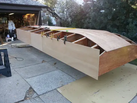 Jersey Girl: Hanging the side panels temporarily, to check for fit.