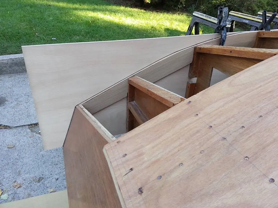 Jersey Girl: Hanging the side panels temporarily, to check for fit.