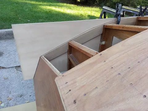 Jersey Girl: Hanging the side panels temporarily, to check for fit.