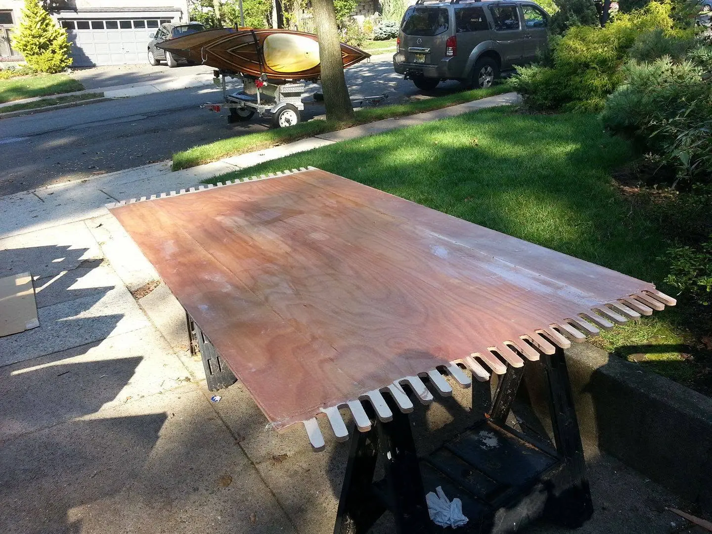 Jersey Girl: Here's the inside surface of the second bottom panel, prepared for installation.