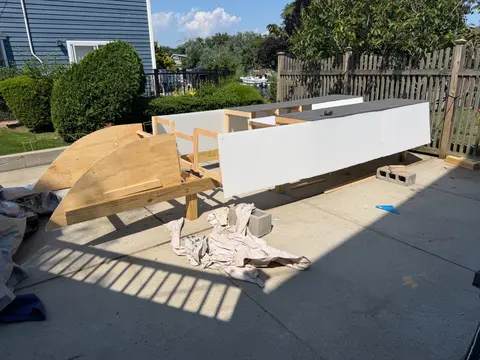 Garvey Skiff, under construction