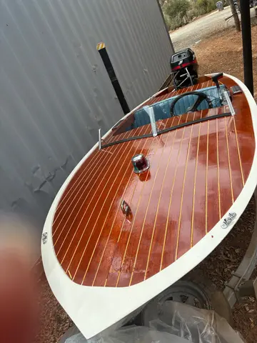Handcrafted wooden boat