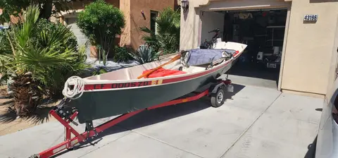 14 Foot Wooden Boat With Electric Motor and a trailer